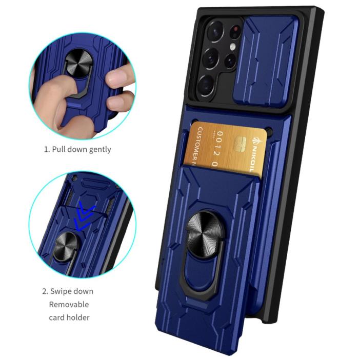 Bild 6, Samsung Galaxy S22 Ultra Skal Hybrid Armor Ring Vit
