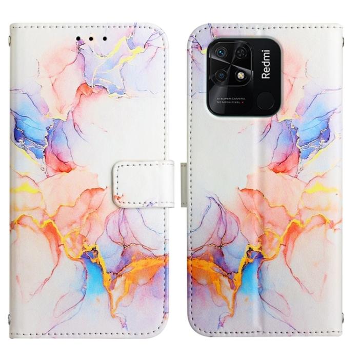 Bild 2, Xiaomi Redmi 10C Fodral Marmor Galaxy Vit