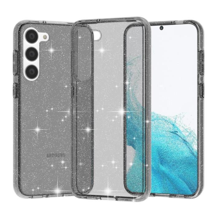 Bild 2, Samsung Galaxy S23 Plus Skal Glitter Hybrid Grå