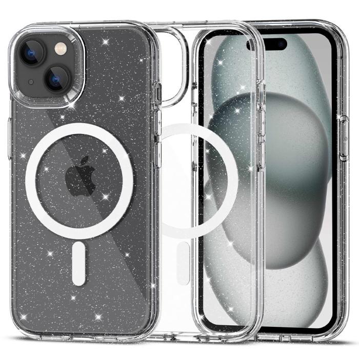 Bild 1, Tech-Protect iPhone 15 Plus Skal MagSafe FlexAir Hybrid Glitter