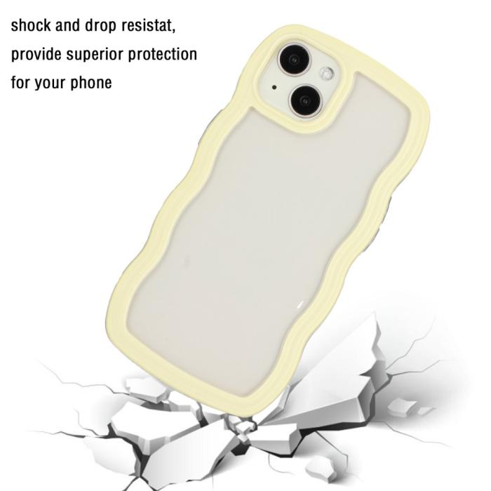 Bild 2, iPhone 15 Skal Wavy Hybrid Transparent/Gul