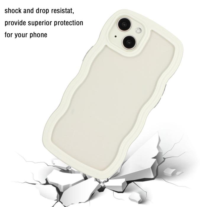 Bild 2, iPhone 15 Skal Wavy Hybrid Transparent/Vit