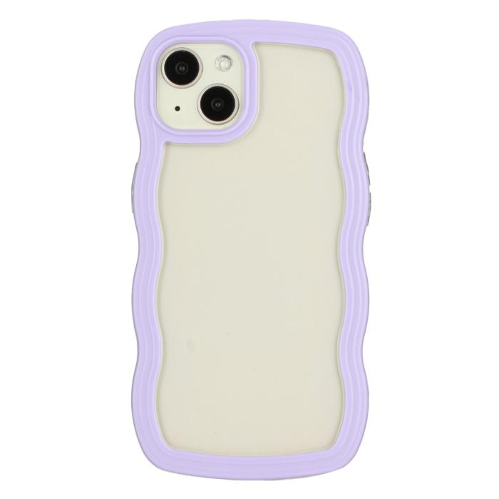Bild 1, iPhone 15 Skal Wavy Hybrid Transparent/Lila