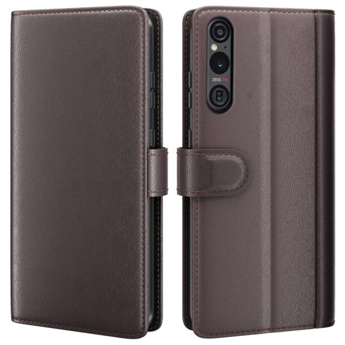 Bild 1, Sony Xperia 1 VI Fodral Premium Äkta Läder Brun