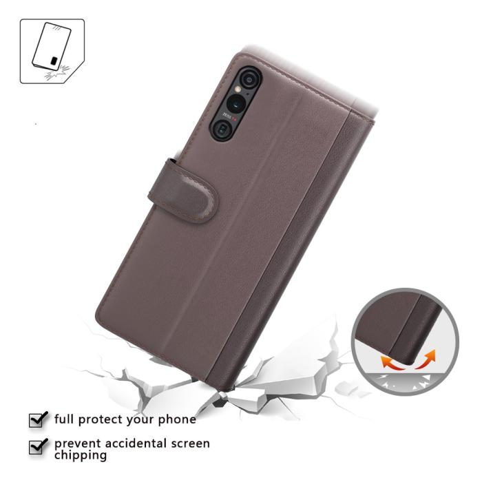 Bild 4, Sony Xperia 1 VI Fodral Premium Äkta Läder Brun