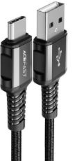 Acefast 3A USB-A Till USB-C 1.2m - Svart