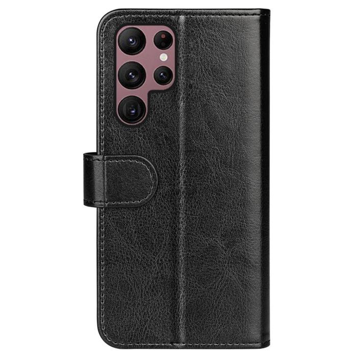 Bild 6, Samsung Galaxy S23 Ultra Fodral Crazy Horse Läder Svart