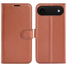 iPhone Air Fodral Litchi L&auml;der Brun