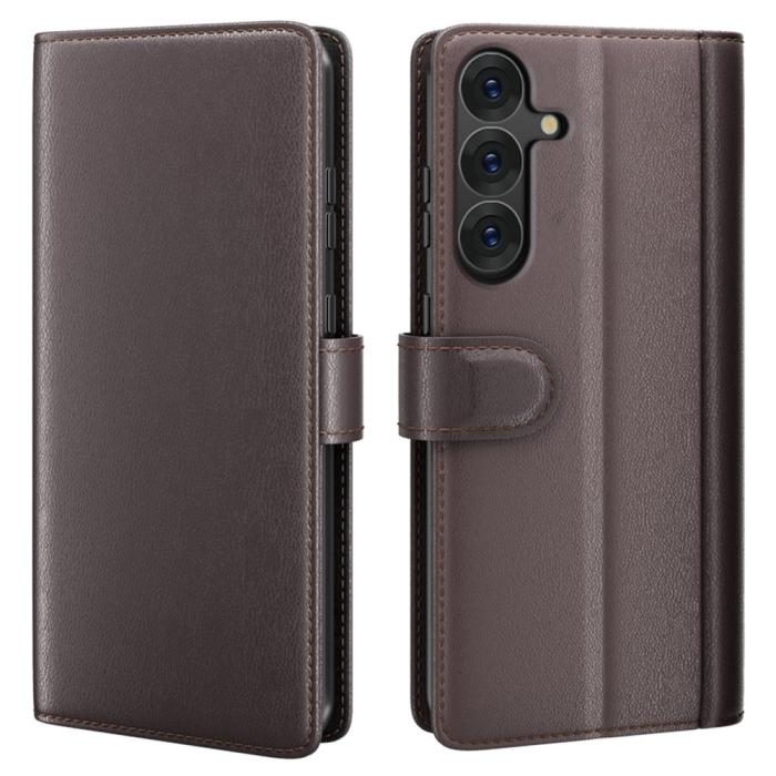 Bild 1, Samsung Galaxy S25 Plus Fodral Premium Äkta Läder Brun