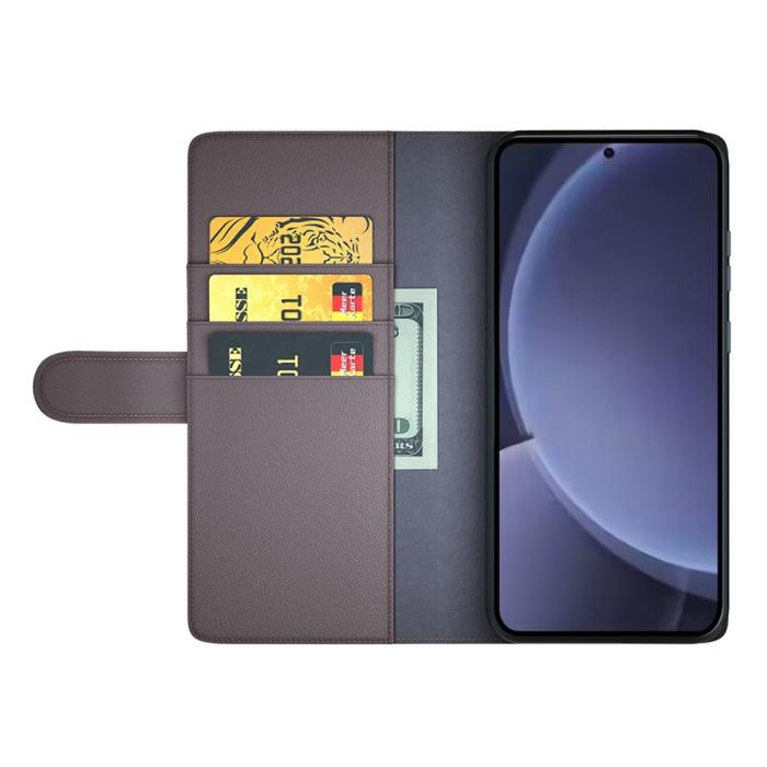 Bild 2, Samsung Galaxy S25 Plus Fodral Premium Äkta Läder Brun