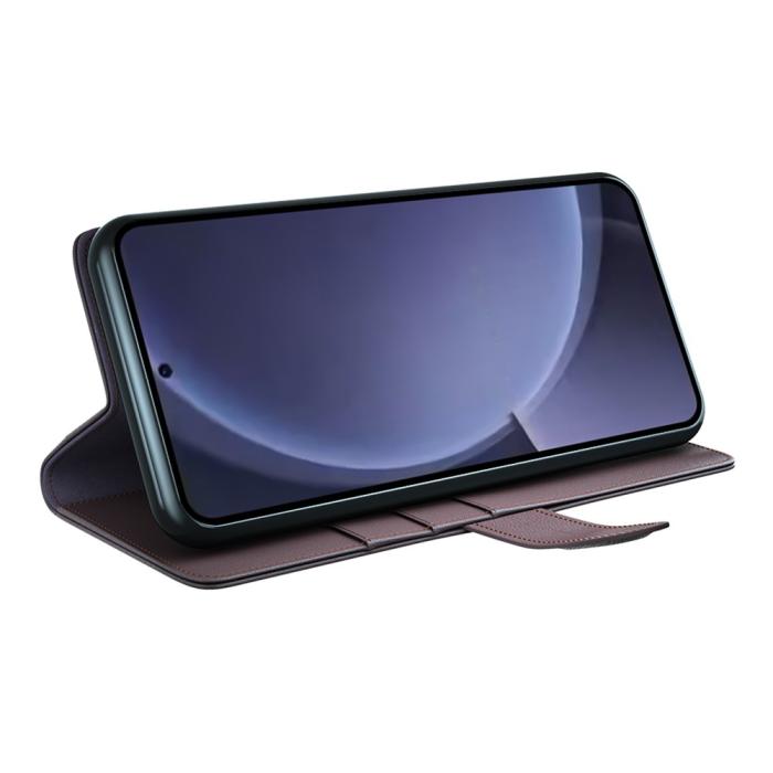Bild 3, Samsung Galaxy S25 Plus Fodral Premium Äkta Läder Brun