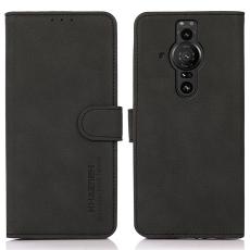KHAZNEH Sony Xperia Pro-I Fodral Retro Läder Svart