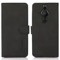 KHAZNEH Sony Xperia Pro-I Fodral Retro Läder Svart