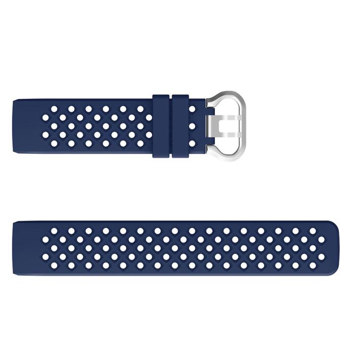 Bild 3, Silikon Armband Ihåligt Fitbit Charge 3 / 4 Mörk Blå