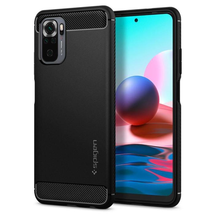 Bild 1, Xiaomi Redmi Note 10S - Spigen Rugged Armor Skal - Matt Svart