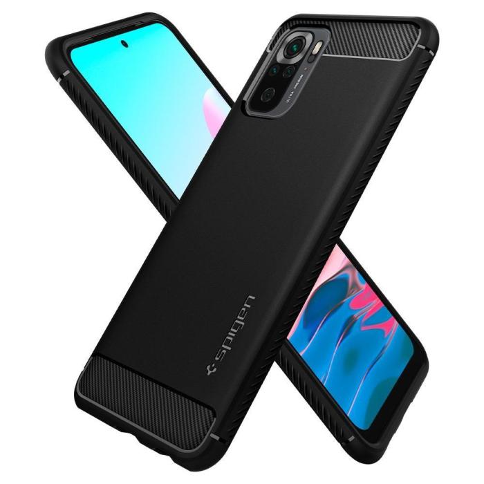 Bild 2, Xiaomi Redmi Note 10S - Spigen Rugged Armor Skal - Matt Svart