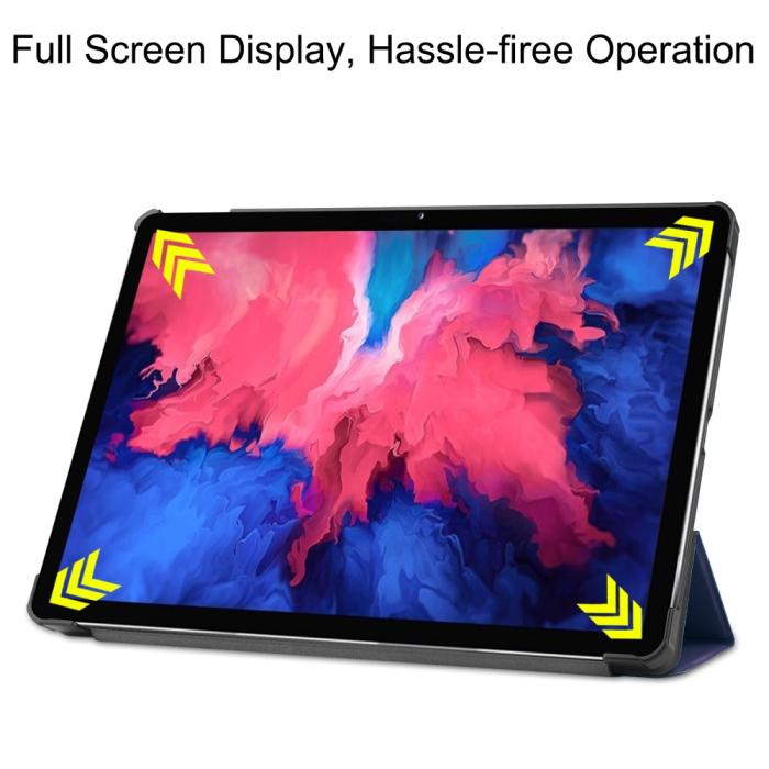 Bild 4, Lenovo Tab P11 / P11 Plus - Tri-Fold Läder Fodral - Mörk Blå