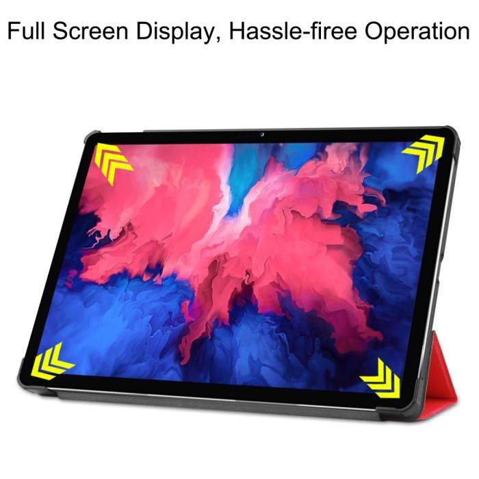 Bild 4, Lenovo Tab P11 / P11 Plus - Tri-Fold Läder Fodral - Röd