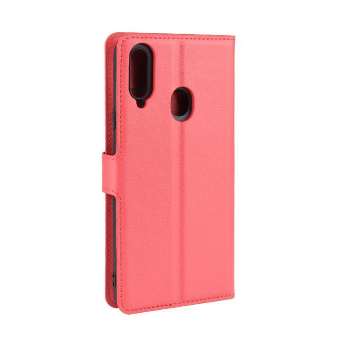 Bild 3, Samsung Galaxy A20s - Litchi Plånboksfodral - Röd