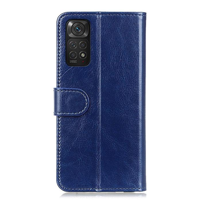 Bild 3, Xiaomi Redmi Note 11 4G Fodral Crazy Horse Läder Blå