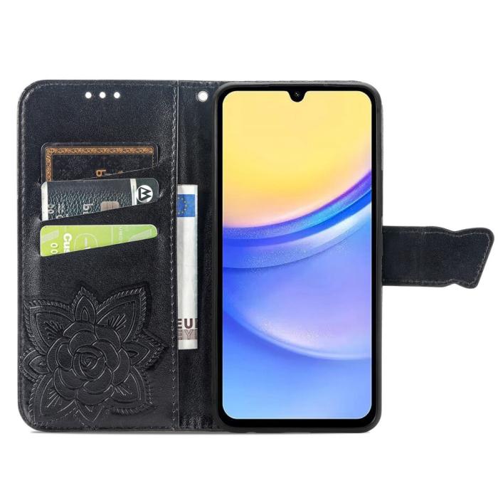 Bild 2, Samsung Galaxy A15 5G Fodral Big Butterfly Svart