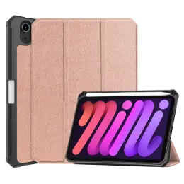 iPad Mini (2021) Fodral Shockproof Tri-Fold Med Pennhållare Roséguld