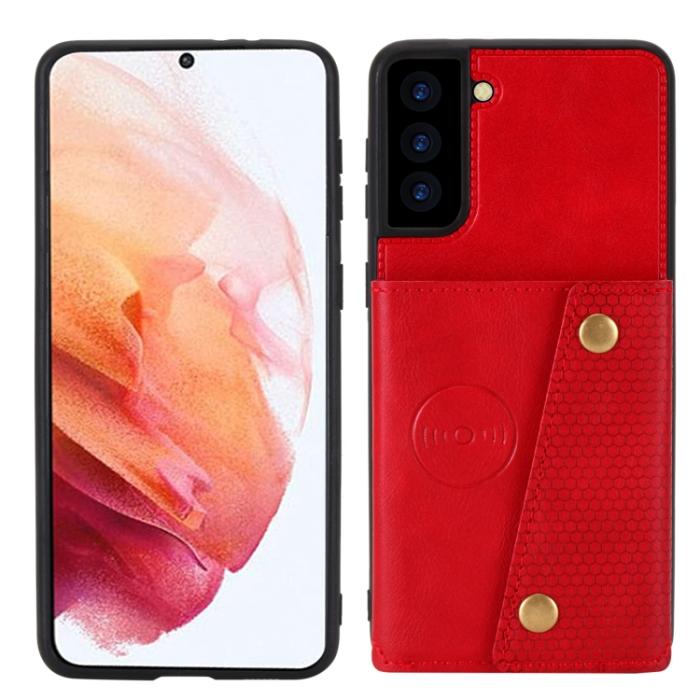 Bild 2, Samsung Galaxy S22 Skal Med Kortfack Och Magnet Röd