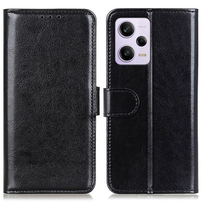 Bild 1, Xiaomi Redmi Note 12 Pro 5G Fodral Crazy Horse Läder Svart