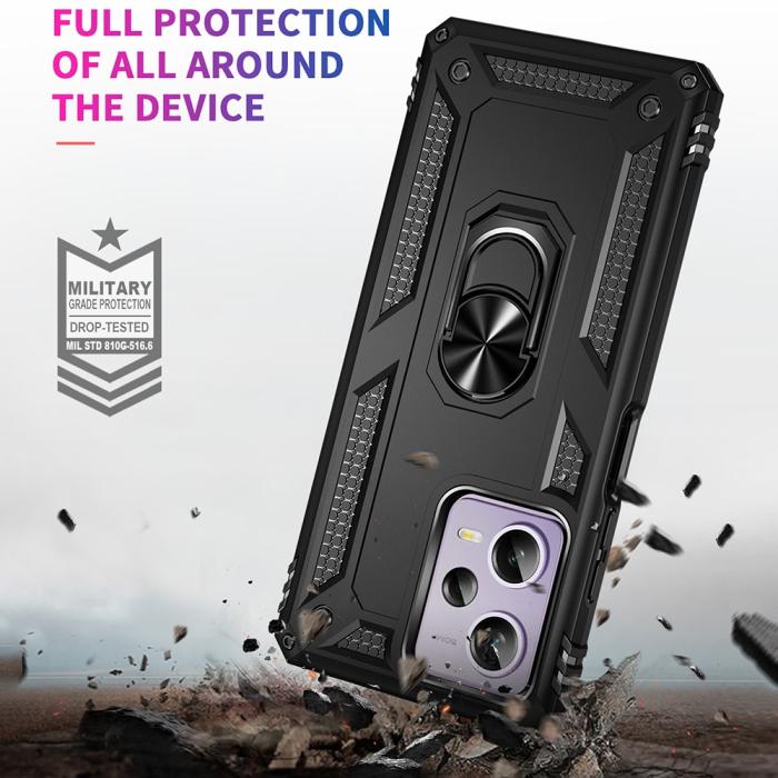 Bild 3, Xiaomi Redmi Note 12 Pro 5G Skal Ring Armor Hybrid Svart