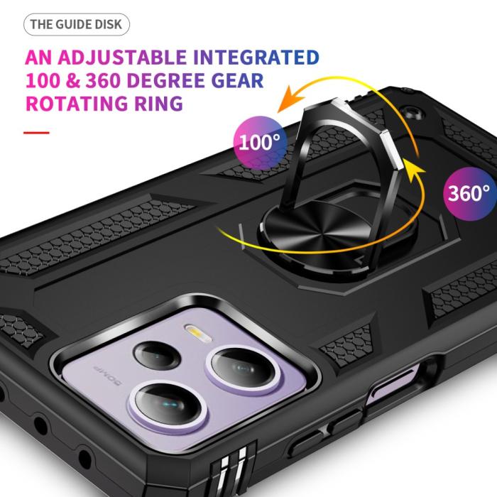 Bild 4, Xiaomi Redmi Note 12 Pro 5G Skal Ring Armor Hybrid Svart