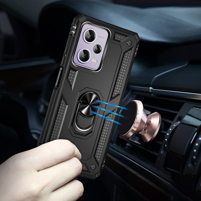 Bild 6, Xiaomi Redmi Note 12 Pro 5G Skal Ring Armor Hybrid Svart