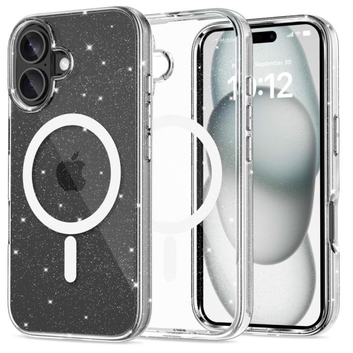 Bild 1, Tech-Protect iPhone 16 Skal MagSafe FlexAir Hybrid Glitter
