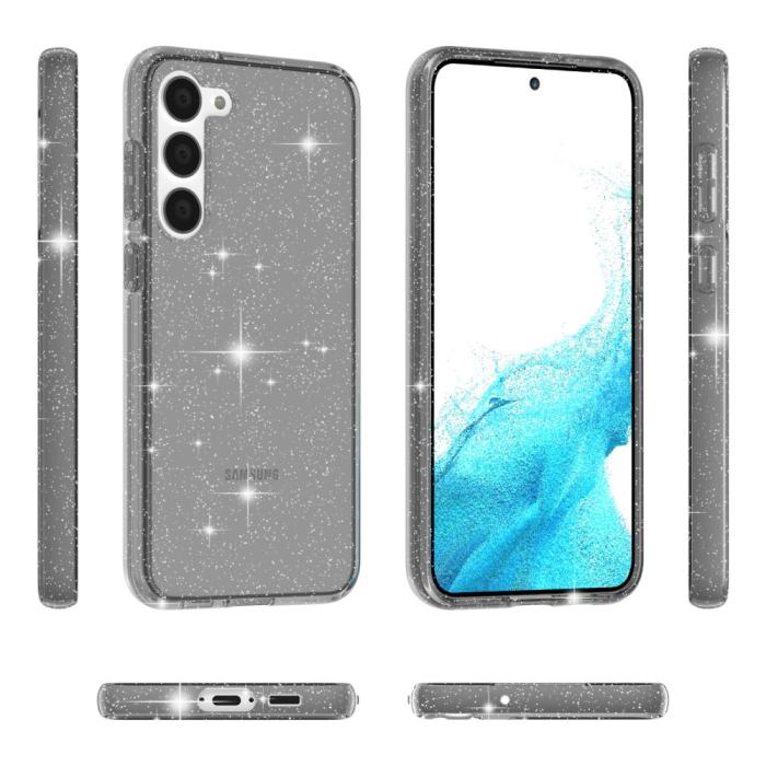 Bild 6, Samsung Galaxy S23 Plus Skal Glitter Hybrid Grå