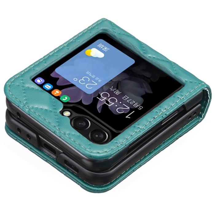 Bild 5, Galaxy Z Flip 6 / 7 FE Skal Diamond Textur Grön