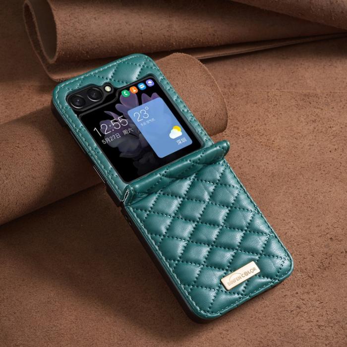 Bild 6, Galaxy Z Flip 6 / 7 FE Skal Diamond Textur Grön