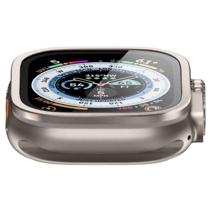 Bild 5, Spigen Apple Watch Ultra 49 mm Skärmskydd Glas.tR Slim Pro Titanium