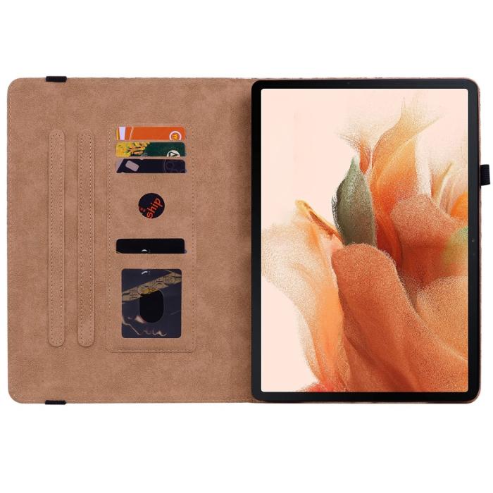 Bild 6, Samsung Galaxy Tab S7 Plus / Tab S8 Plus Fodral Vävd Textur Blå/Rosa