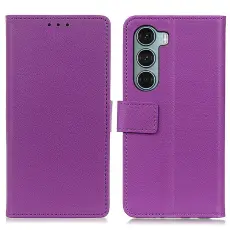 Motorola Moto G200 Fodral Solid Läder Lila