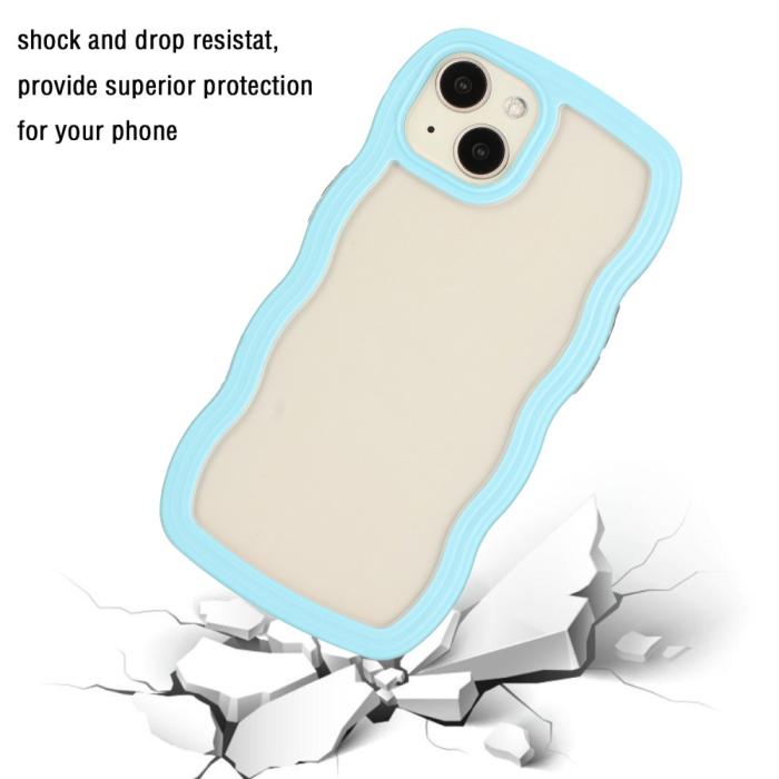 Bild 2, iPhone 15 Skal Wavy Hybrid Transparent/Blå