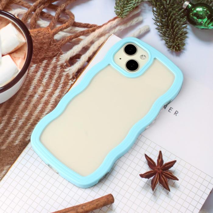 Bild 3, iPhone 15 Skal Wavy Hybrid Transparent/Blå