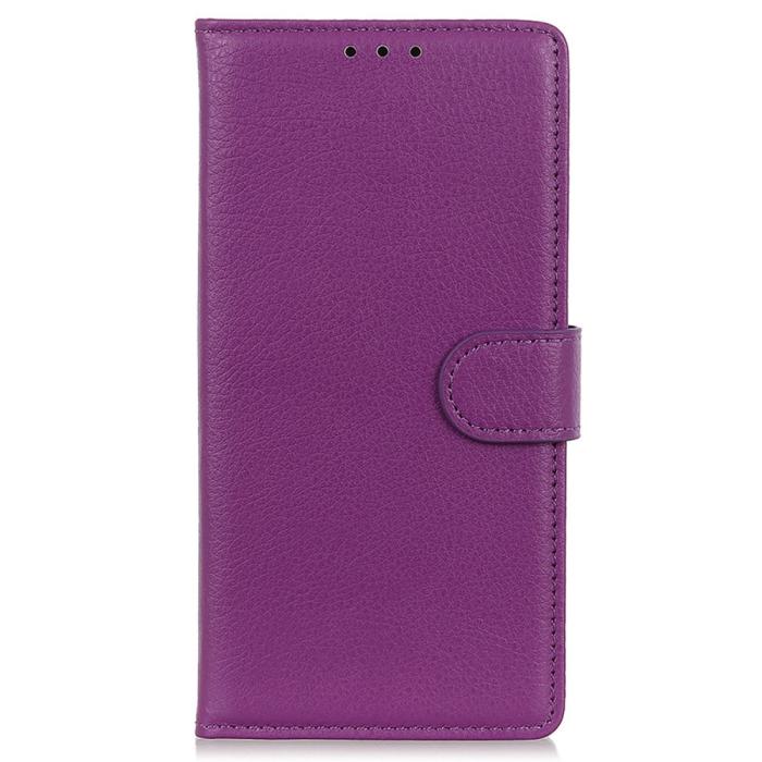 Bild 6, Motorola Edge 50 Fodral Litchi Läder Lila