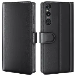 Sony Xperia 1 VI Fodral Premium Äkta Läder Svart