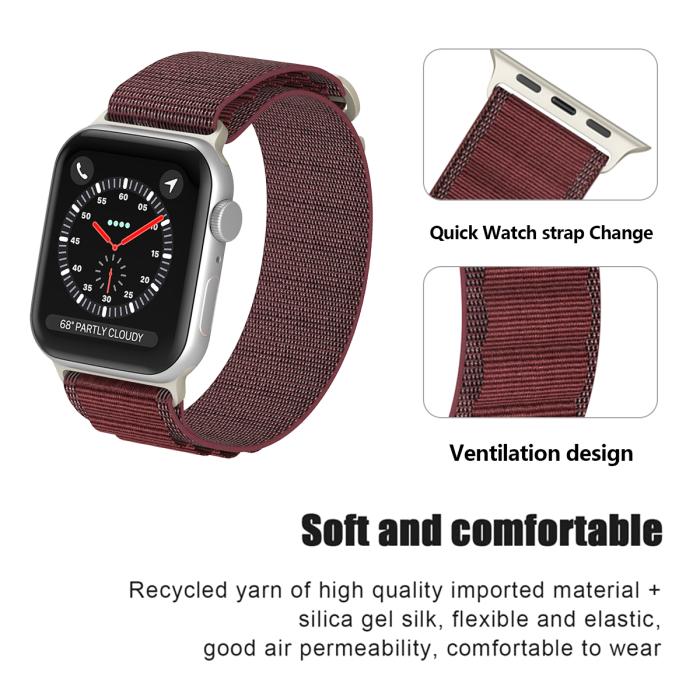 Bild 5, Apple Watch 38/40/41 mm Armband Alpine Pro Loop Burgundy