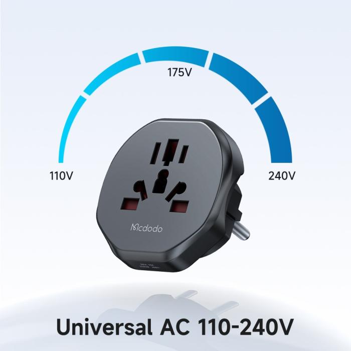 Bild 6, MCDODO Universal Reseadapter EU Plugg UK/EU/US