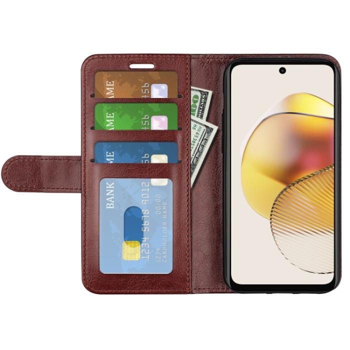 Bild 4, Motorola Moto G73 5G Fodral Crazy Horse Läder Brun