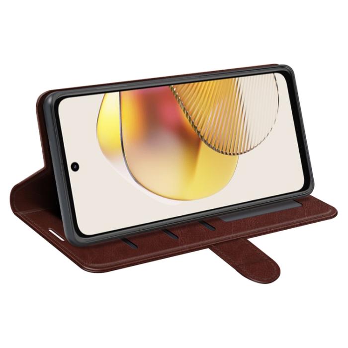 Bild 5, Motorola Moto G73 5G Fodral Crazy Horse Läder Brun