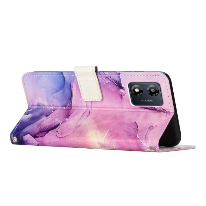 Bild 3, Motorola Moto E13 Fodral Marmor Lila