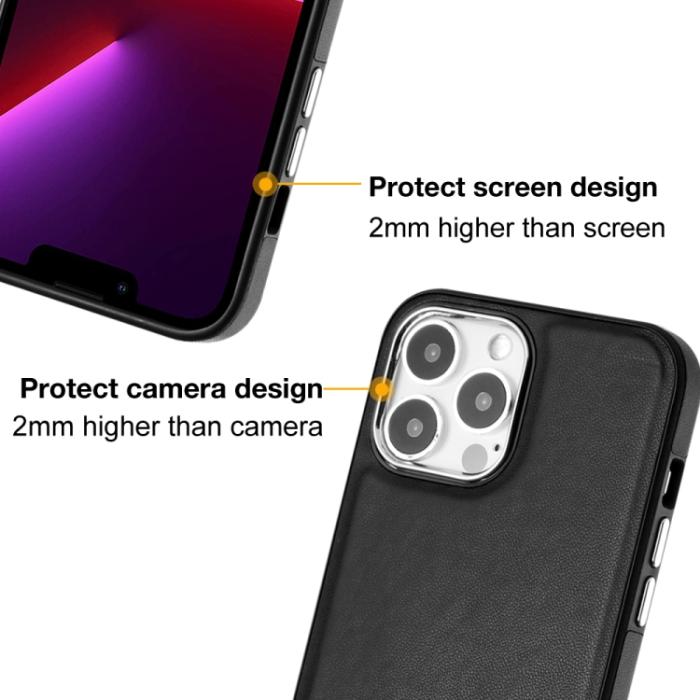 Bild 4, iPhone 15 Pro Skal Läderbelagt Svart