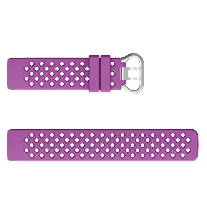 Bild 3, Silikon Armband Ihåligt Fitbit Charge 3 / 4 Lila