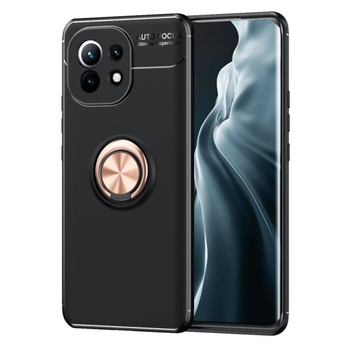 Bild 1, Xiaomi Mi 11 - Ring Skal - Svart/Roséguld